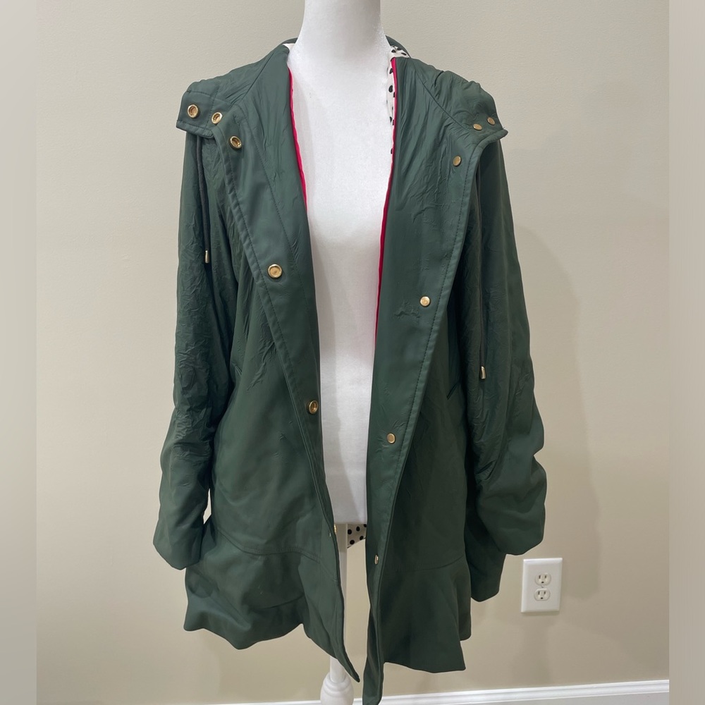 kate spade Dark Green Utility Jacket with Gold Hardware - Size Small
